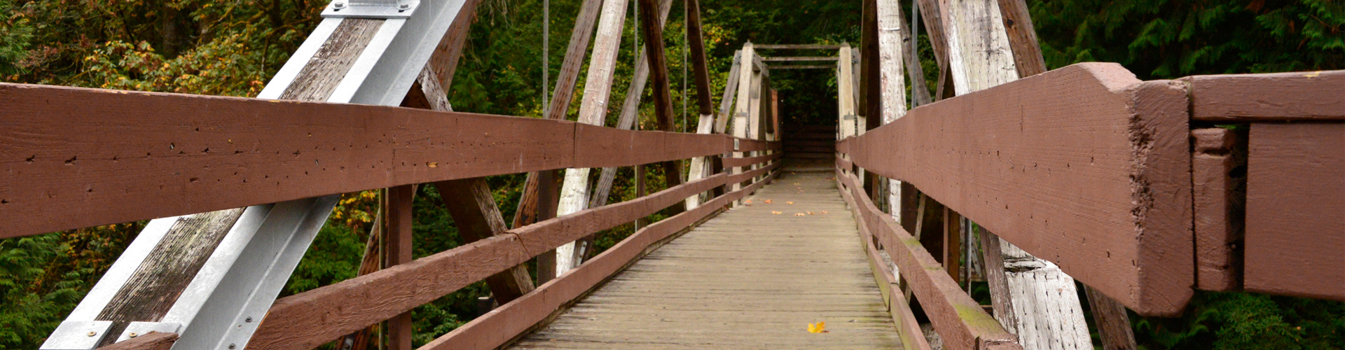 Picture of the Tumwater Bridge walkway used in the FAQ Jumbotron