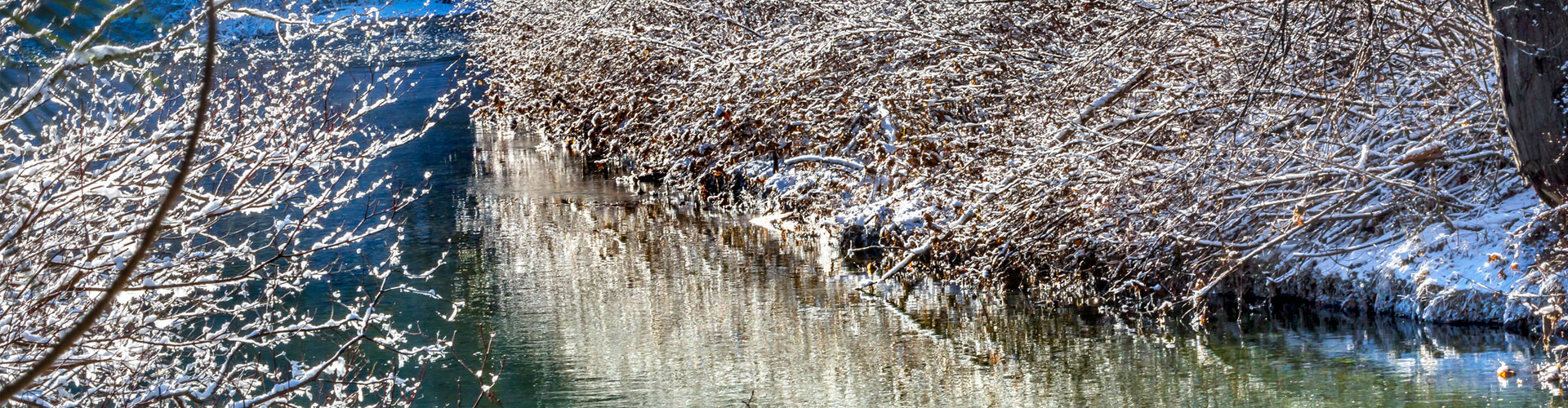 Winter snow ice along the Wenatchee River Jumbotron