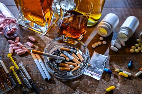 Picture of various addictive substances used for the Substance Abuse Disorder thumbnail