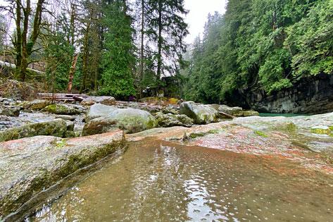 Picture of rain falling against the banks of the Skykomish River used for the Completed Projects thumbnail