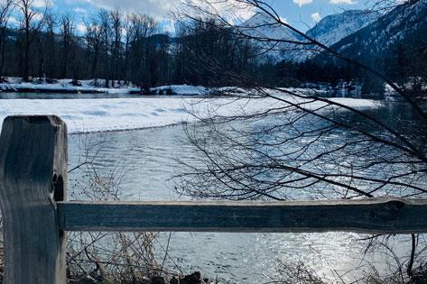 Picture of the Wenatchee River in Winter used as the Licensing Dashboard thumbnail